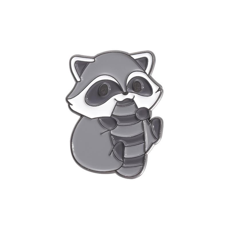 Playful Charming Raccoon Design Brooch Fun Animal Pin Stylish Alloy Badge Everyone For