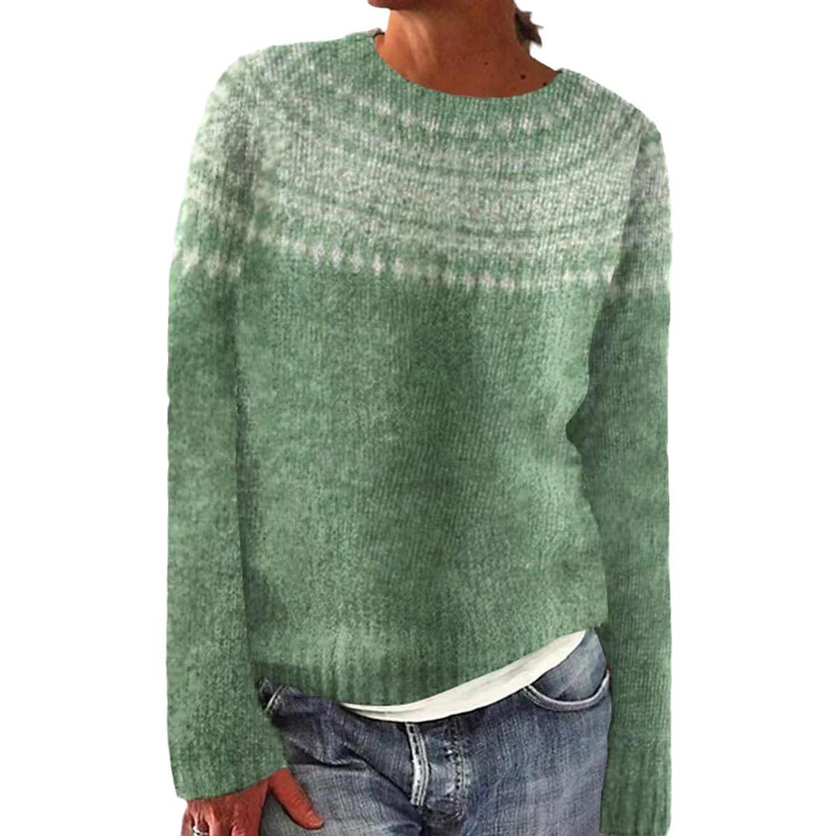 Женский свитер больших размеров с круглым вырезом — фото 6