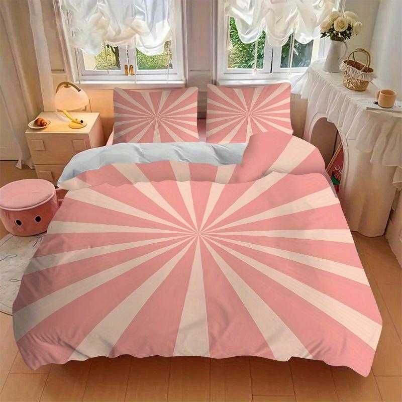 3pcs Sunburst Stripes Bedding Cover Set, Fashion Classic Popular Print Bedding Set, Soft Comfortable, All Season Use, For Bedroom, Guest Rooma0819180