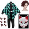 Yetişkin Çocuklar Demon Slayer Birliği Kimetsu no Yaiba Kisatsutai Kamado Tanjirou üniforması Agatsuma Zenitsu Cosplay Kostümü Anime Pelerini