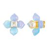 Enamel Flower Earrings for Women, Cubic Zirconia Studs Blossom Plumeria Earrings, Stainless Steel Floral Ear Jewelry