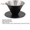 Coffee Filter Cone Stainless Steel Hand Drip Pour Over Coffee Funnel with Spiral Ribs Dishwasher Safe V-Shaped Coffee Filter for Most Coffee Makers