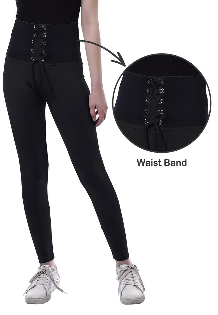 Moomaya Womens High Waisted Yoga Pants Corset Style Trendy Leggings