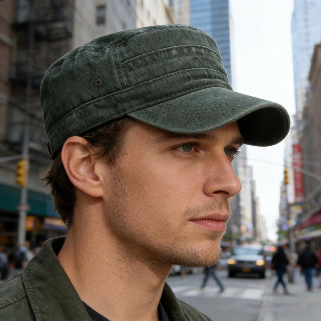 Spring Summer Short Brim Army Hat Men Women Outdoor Retro Washed Cotton Big Head Sunshade Flat Caps Military Cap Fishing Hats