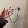 Modern Hair Stick Rose Flower Metal Tassel Hairpin Forks for Women Black Beads Fringe Hair Clasp New Chinese Hanfu Hair Jewelry