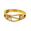 ins French light luxury irregular hollow zircon multi-layer ring stainless steel plated 18k gold waterproof ring women
