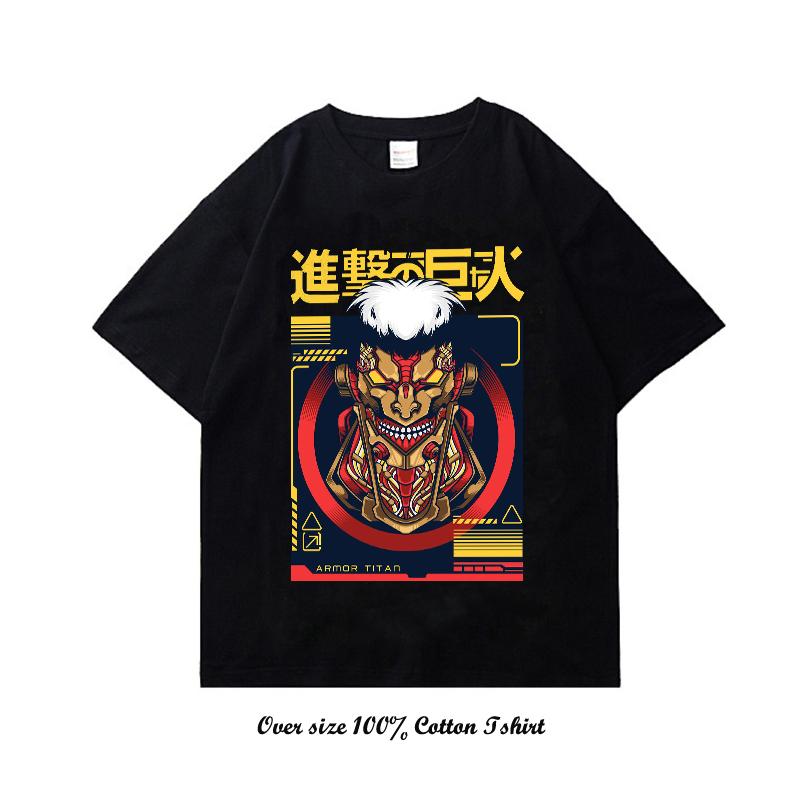 Attack On Titan Japanese Anime T-Shirts For Men And Women Printed Cotton Short Sleeve T-Shirts Oversized Fashion Unisex T-Shirts