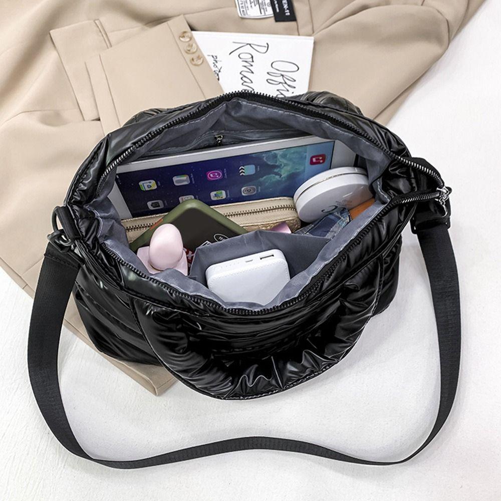 Travel Down Padding for Office Lightweight Puffer Tote Bag Shoulder Bag Quilted Puffy Handbag Down Cotton Padded