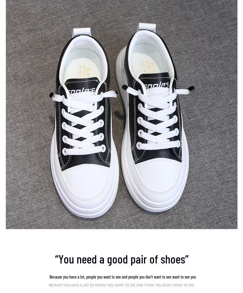 2025 Spring Women's White Korean Style Platform Sneakers – Versatile Height-Increasing Casual Shoes