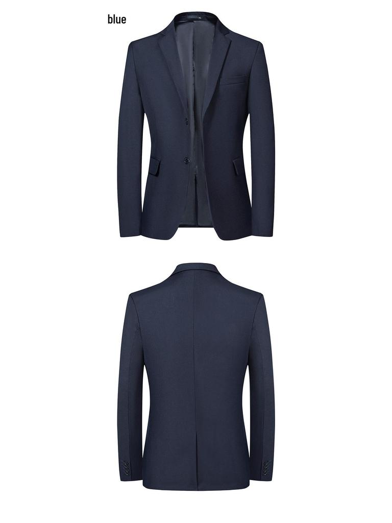 Pánské jednobarevné sako slim fit - Ležérní oblek v korejském stylu na podzim a jaro