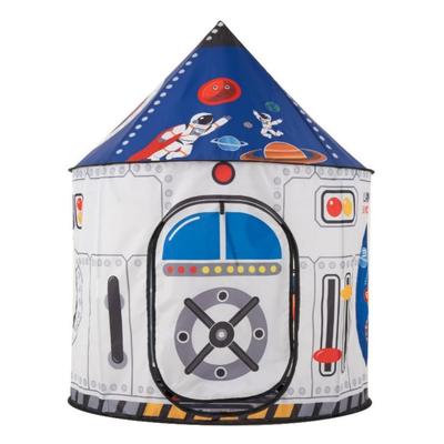 Floving Faltzelt für Kinder, Kinderspielhaus mit Aufbewahrungstasche, Raketenzelt, Bällebad, Raumschiffzelt, Zelt Haus, Raketenspielzeug, Innen-/Außenbereich (Weiß)