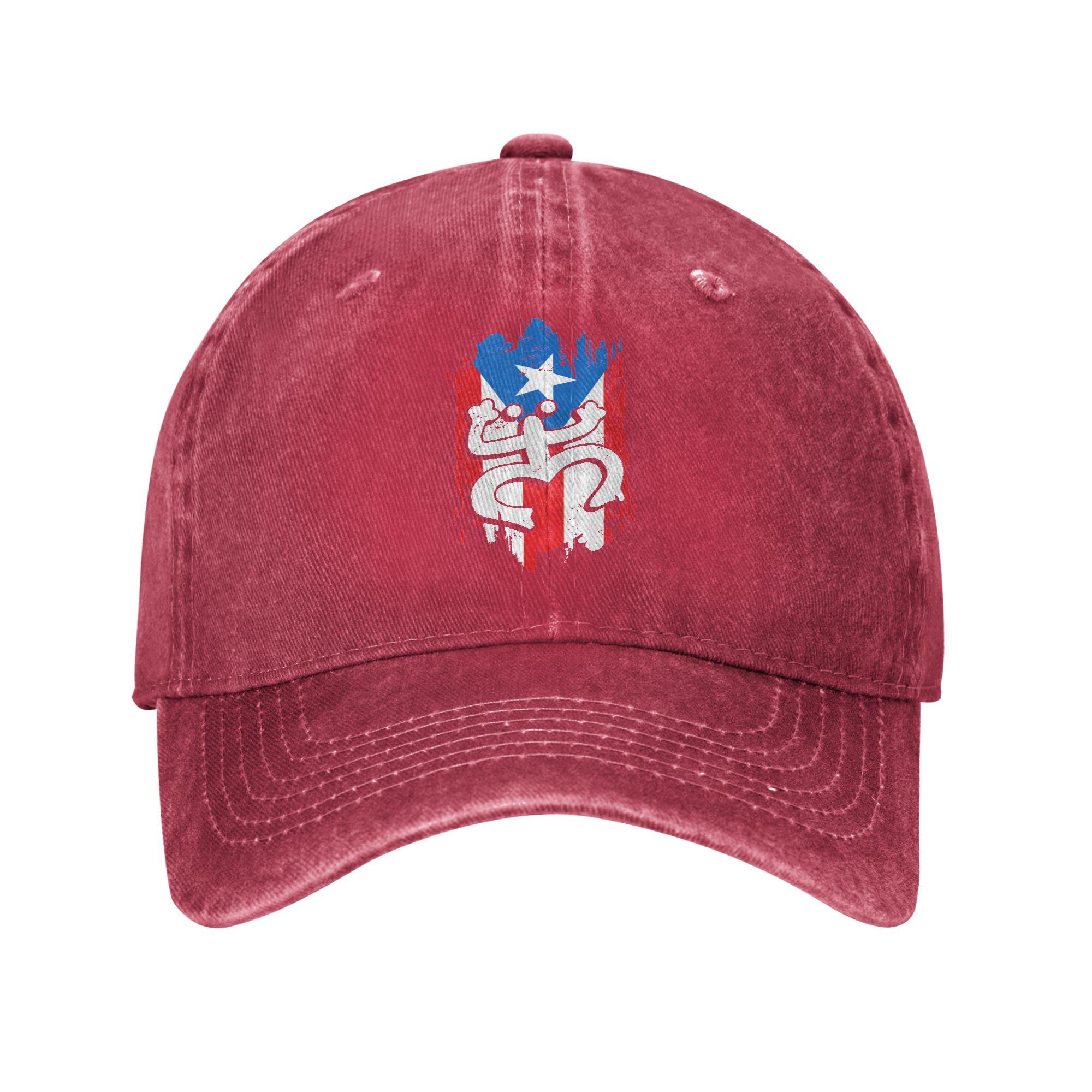 

Puerto Rico Coqui Taino Symbol Puerto Rican Flag Frog Retro Casual Baseball Cap For Men Adult Summer Trucker Hat Snapback Cap One Size красный