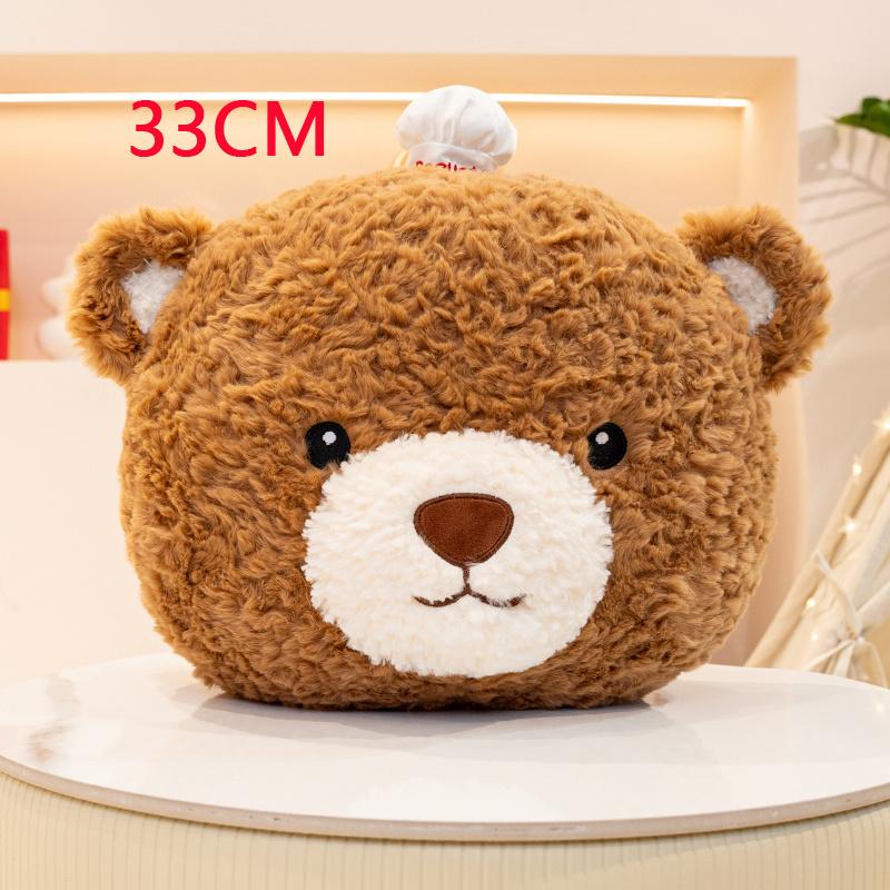 Simulation Cake Bear Adorable Soft Brown Bear Kawaii Stuffed Animal Cute Snack Plushies Doll Baby Sleeping Pillow for Girls Gift