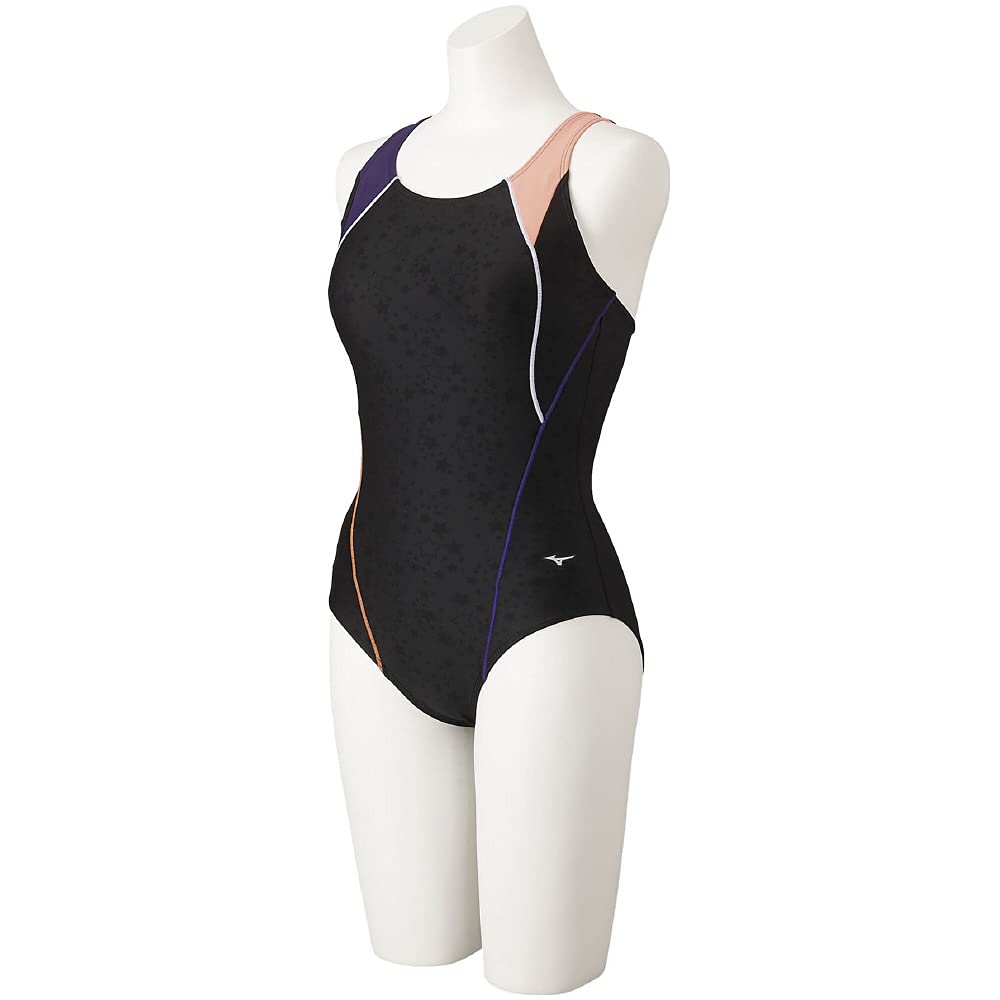 

MIZUNO STROKE ONE Size Size Fitness Swimsuit for the Challenge Swimmer Women s One-Piece Swimsuit, Black/Purple, S, N2JA1302, 97, Gym,