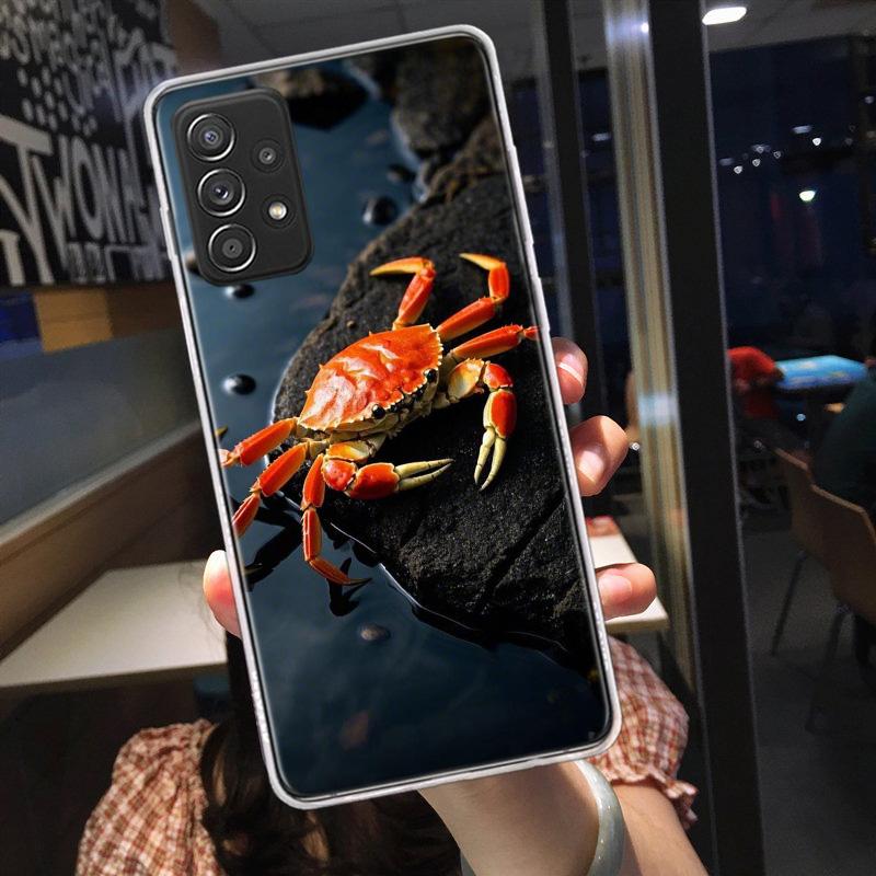 Unique Animal Crab Phone Case for Samsung A54 A57 A37 A17 A14 A15 A12 A24 A34 A55 A35 A25 A52S A07 A05S A04S A22 A32 A72 Galaxy