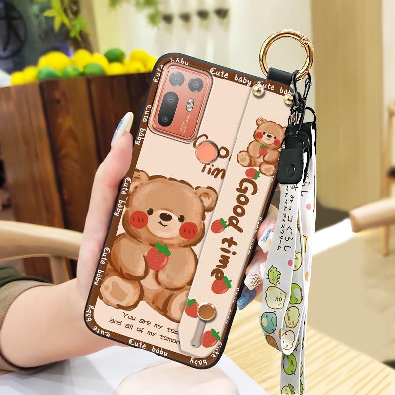 Soft case Ring Phone Case For HTC Desire 20 Plus/D20+ Anti-knock Kickstand Lanyard Anti-dust Silicone Protective Durable