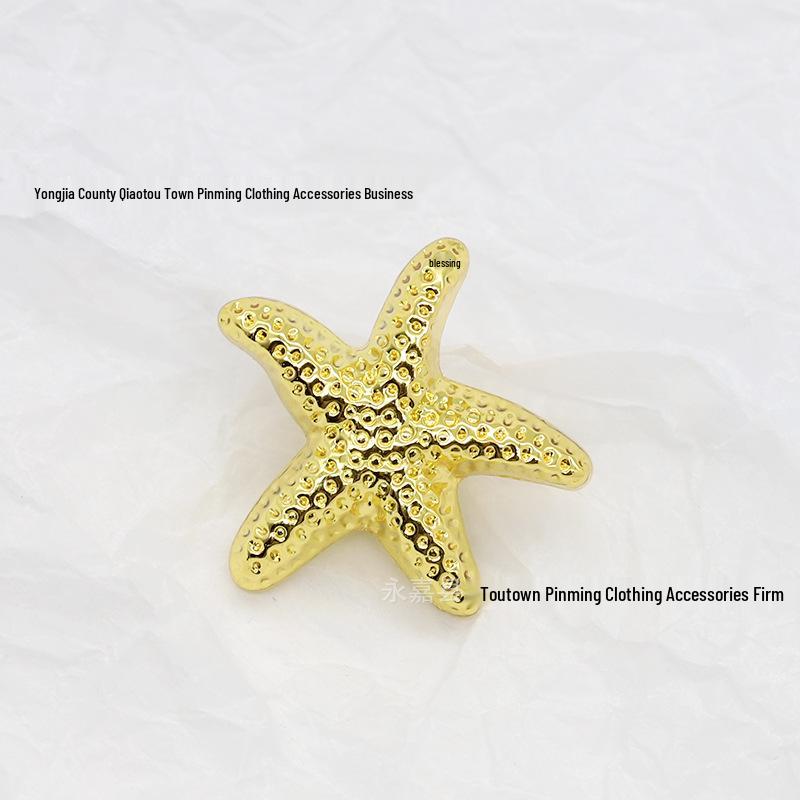 Starfish Metal Decorative Button for Sweaters, Coats, and Jackets