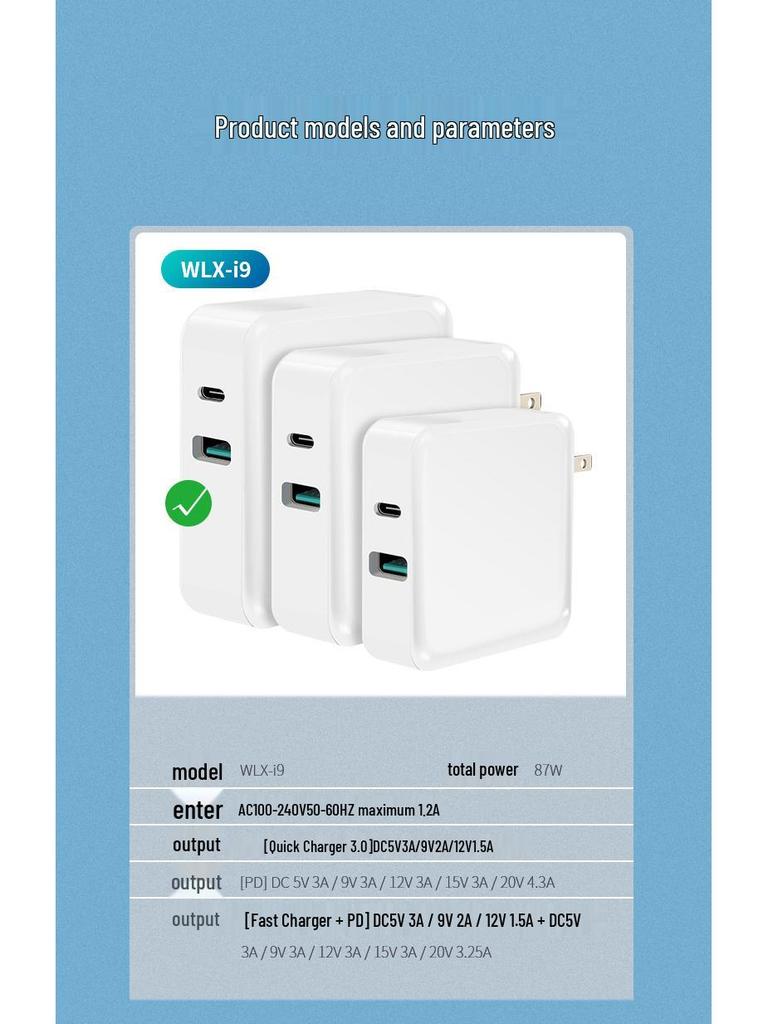 3C Certified Dual Port Charger with Fast Charging PD+QC3.0 for Apple & Android