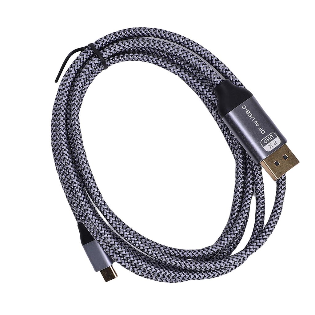 Type C to DisplayPort Cable Fit for MacBook Pro Air Laptop Plug and Play 8K 60Hz USB C to DisplayPort Woven Cord