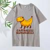 Camiseta Casual Feunisexina Italiana Brainrot Banana Capybara Mee Prendas De Gran TamañO