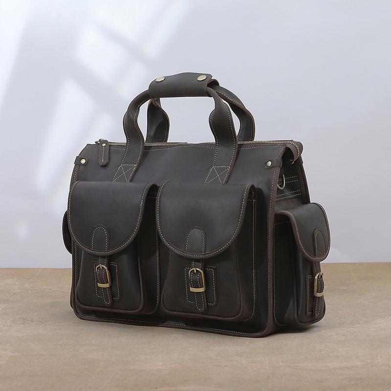 

Сумка Высококлассная Деловая Сумка для Мужчин 16-дюймовая Сумка для Компьютера Портфель кофейный