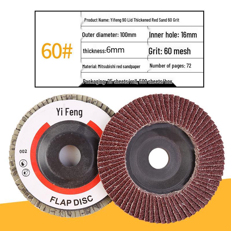 Yi Feng Thickened Stainless Steel Flap Disc, Angle Grinder Polishing Disc for Woodworking, 100 Grit Sandpaper Flap Wheel.