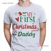 My First Christmas As Daddy T Shirt for Men New Dad MC Vintage Washed Streetwear Top For Everyday Wear Stylish Breathable
