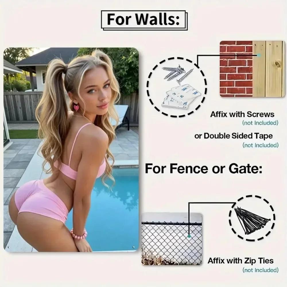 Vintage Metal Poster 8x12 Inch  Waterproof Aluminum Sign for Home Pool Bar Decor