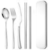 ZISIZ 7-Piece 316 Stainless Steel Outdoor Portable Cutlery Set