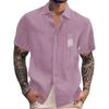 Men's Vintage Button Down Bowling Shirts Short Sleeve Summer Beach Shirt