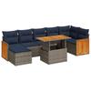 VidaXL Garden Lounge Set 8pcs with Brown Cushions Wicker Acacia, Outdoor Sofa Set, Garden Furniture, 3327743