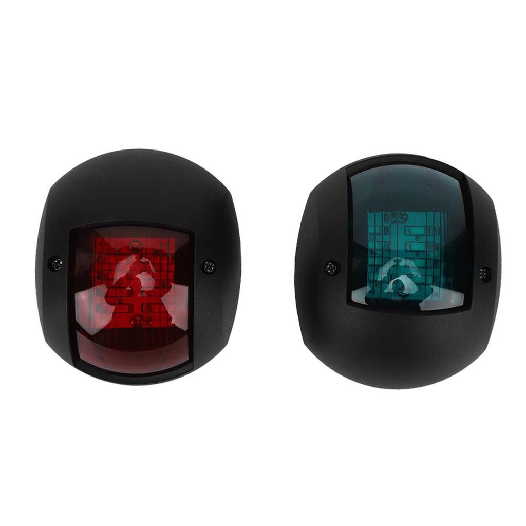Paar Signallampen Kugelförmig Rot Grün LED Wasserdicht Bootsnavigationslicht DC12V 24V 3W Schwarz