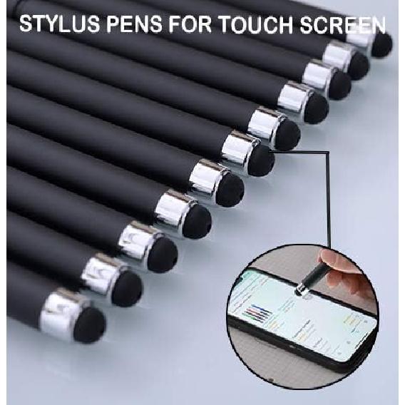 Black Gel Ink Rollerball Pens 1.0mm Gel Pens 2-in-1 Stylus Pens 1.0mm Medium Point Pen for Office, Black Gel Ink(18 Pack-Black)