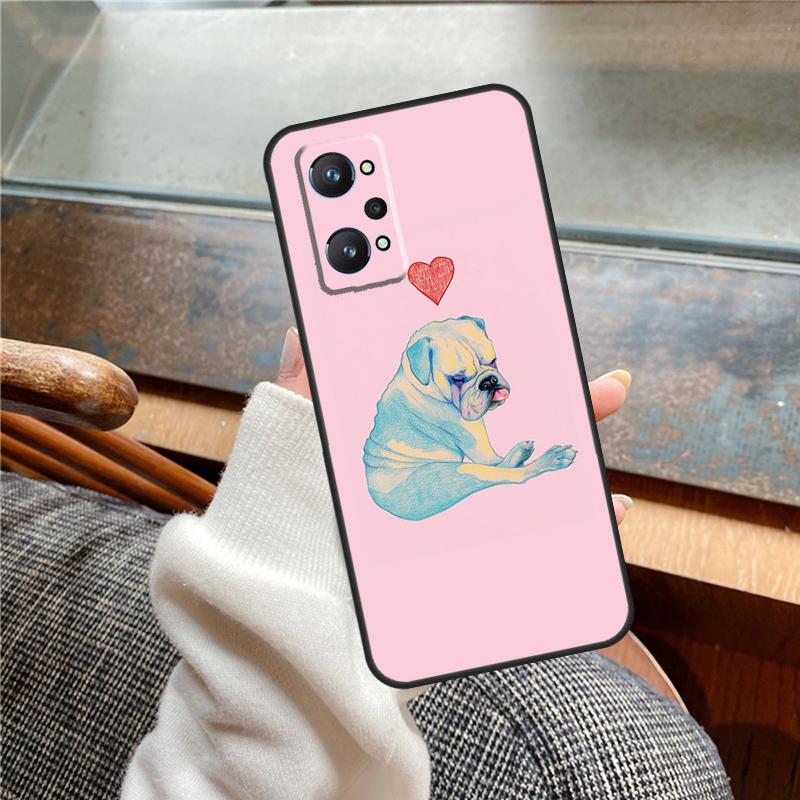 French Bulldog Case For Realme 11 12 13 14 Pro Plus C53 C55 C51 C25 C63 C61 C65 C67 C71 C75 GT6 GT7 15 Pro