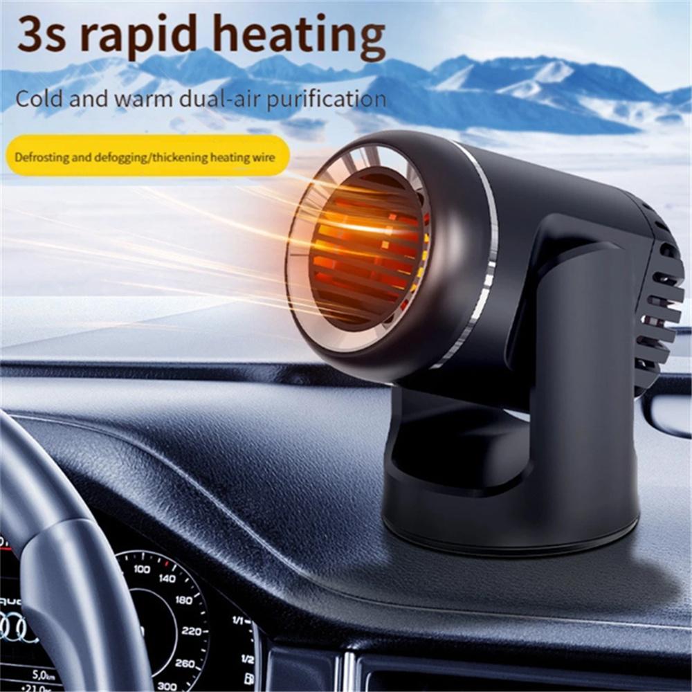 24V 200W Electric Car Air Heater Reusable Portable Auto Heating Cooling Fan 360°