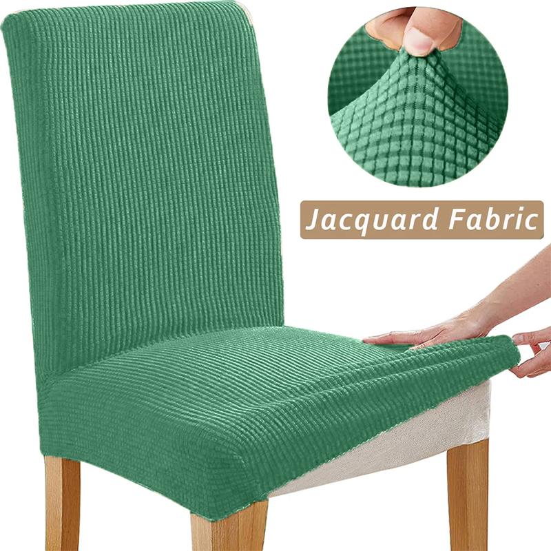 Corn Kernel Textured Stretch Fabric Chair Cover With Back Long Dining Room Seat Protector For Wedding Hotel Banquet