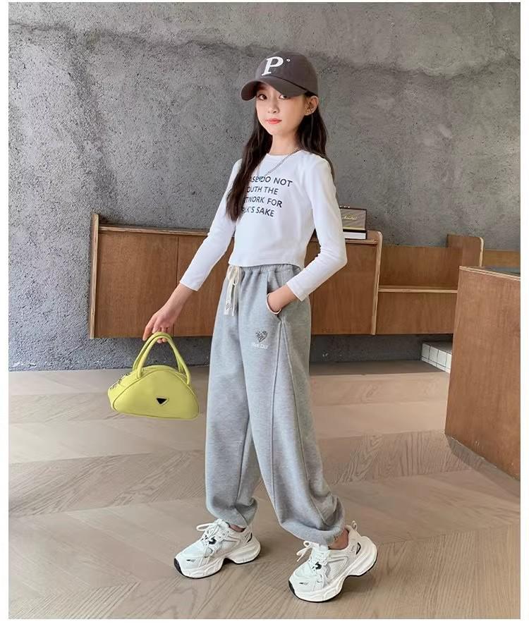 Pantalones Deportivos Casuales para Niñas - Estilo Primavera/Otoño, Corte Holgado, Pantalones de Chándal de Moda para Niños