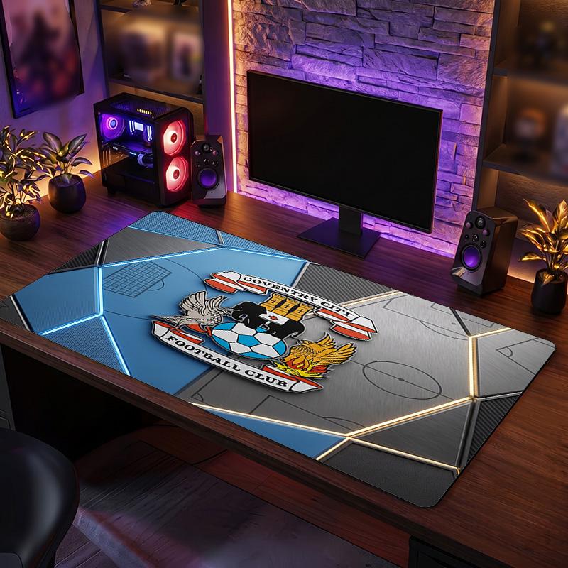 Coventry City Football Print Large Mouse Pad, Anti-Slip Extended Gaming Desk Mat for Office Home