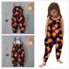 Halloween Pumpkin Skull Bat Cat Baby Kids Spaghetti Straps Romper Jumpsuit Children Clothes for 1-6 Years