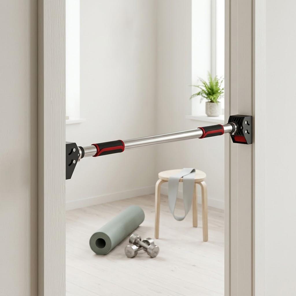Door Pull Up Bar Door Frame Muscle Training Bar Screw Free Adjustable Length 92 124cm