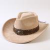 Beliebte europäische und amerikanische klassische Wildleder-Western-Cowboyhüte, Retro-Mode-Cowboyhüte für Herren und Damen