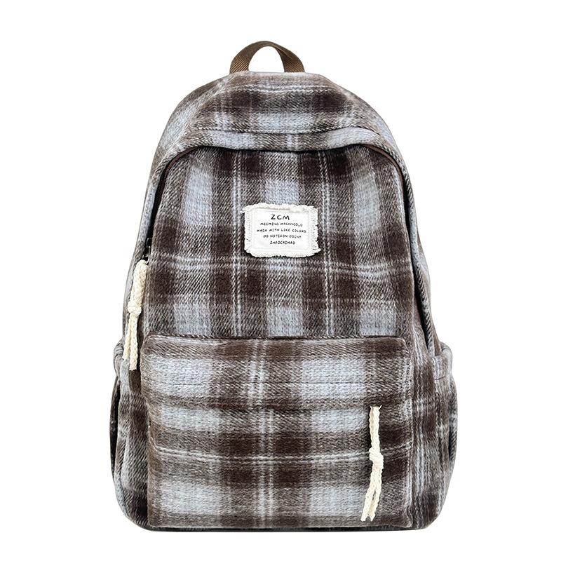 Schoolbag backpack 1011 new retro plaid autumn and winter backpack Japanese girl college student literary and versatile schoolbag