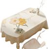 Oval Dining Table Cloth Waterproof And Oil-Proof Leave-In Pvc Coffee Table Cloth Household Small Fresh And Advanced Living Room Dining Table Cloth
