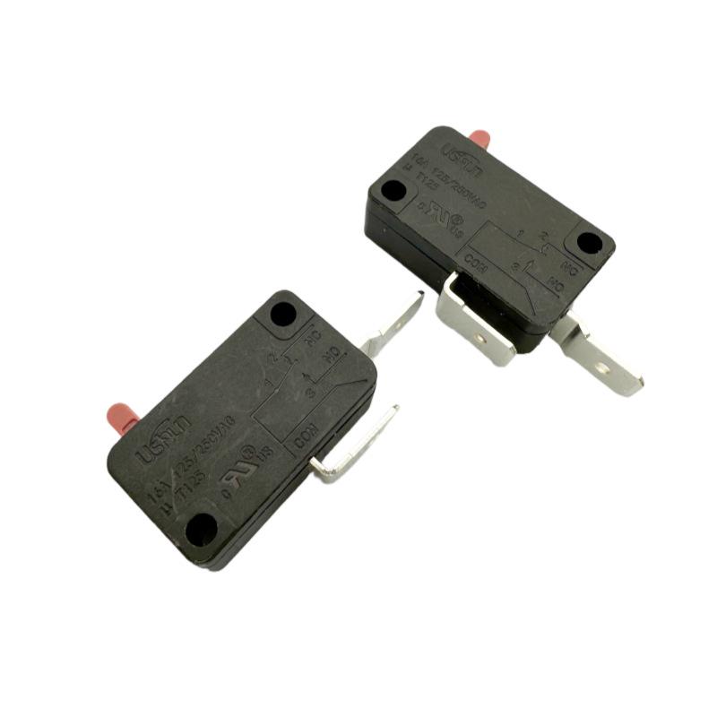Ushun KW-16 Micro Switch, 16A 250VAC, Normally Open, Travel Limit Reset, 2-Pin