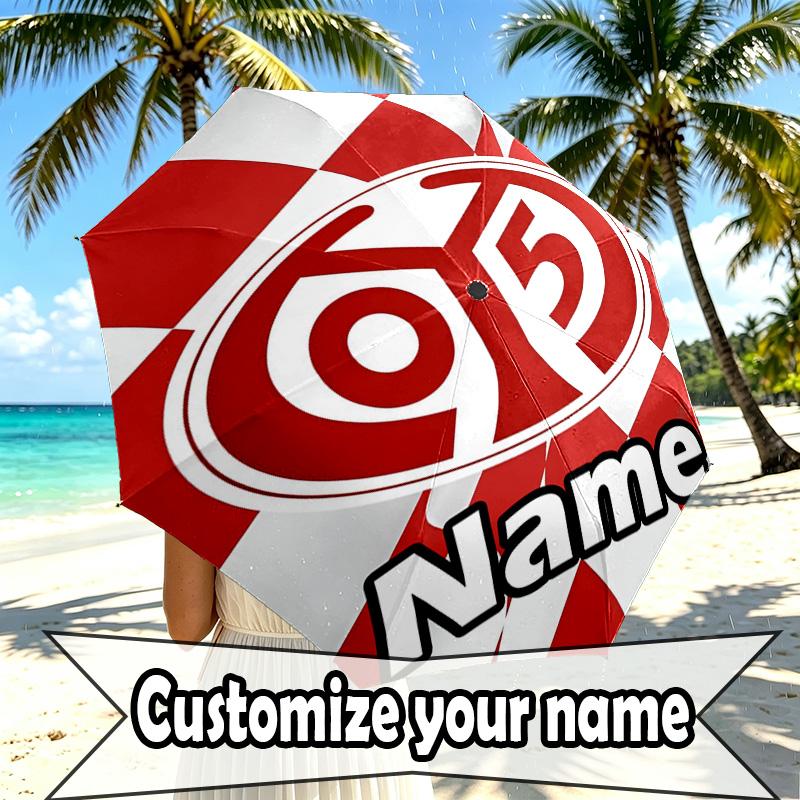 Custom Name Personalized 05 1FSV Mainz 05 Print Umbrella, Auto Open Close, 8‑Rib Sturdy Frame, Commute Camping Hiking Use, Birthday Gift