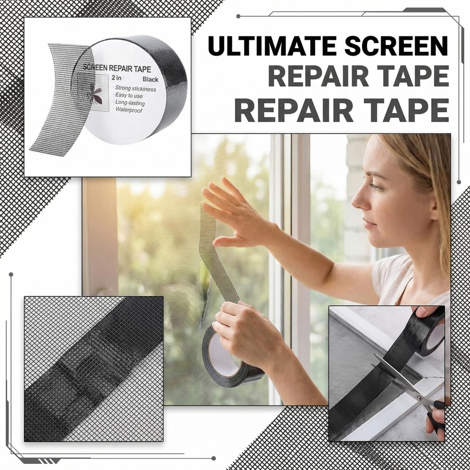

Black Window Screen Tape, 2 In 30 FT (360IN) Screen Kit For Or Doors, Strong Adhesive Fiberglass Mesh Patch Tape One Size белый