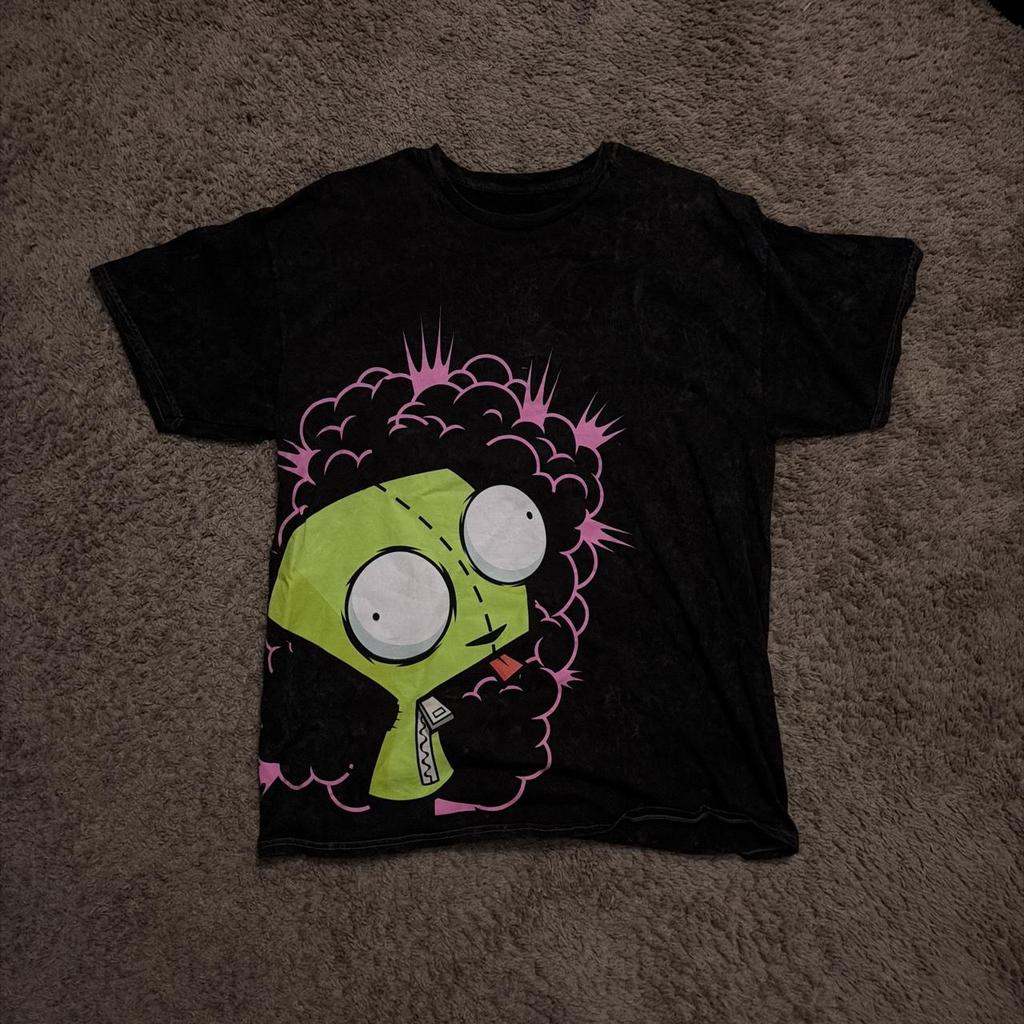 Vintage Invader Zim Cartoon Print Short Sleeve TShirt Retro Unisex Graphic Tee 90s Nostalgia Summer Streetwear Y2k Tee Top