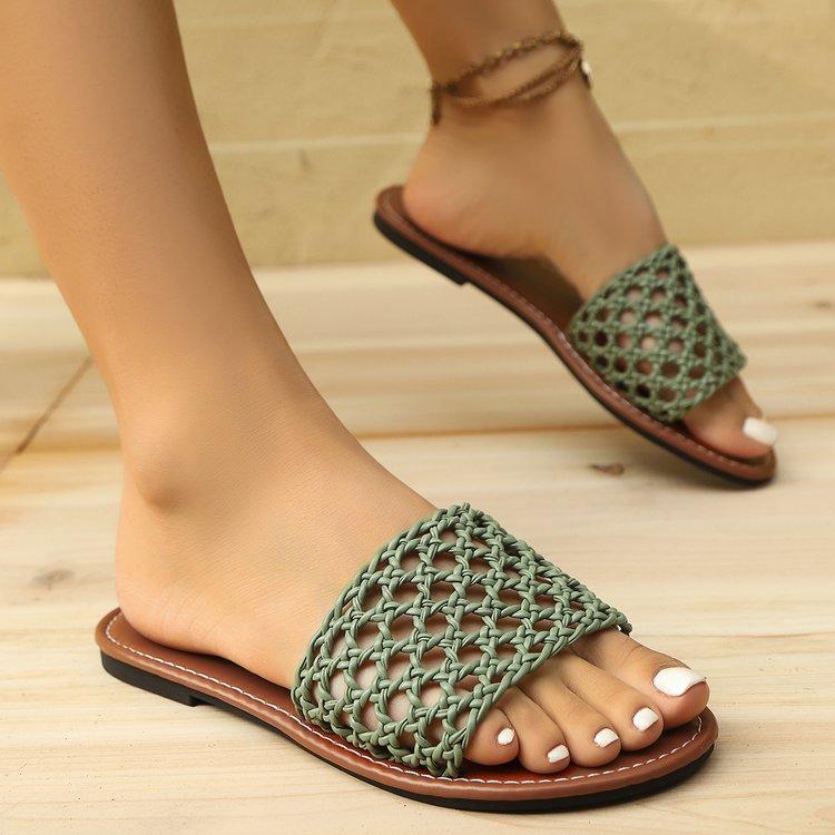 Women's Shoes on Sale 2025 Brand Basic Women's Slippers Outdoor Slippers Women Square Toe Flat Open Toe Shoes Female Zapatos