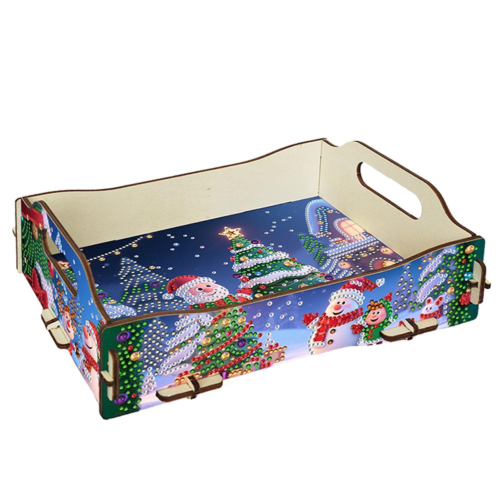 5D DIY Diamond Painting Serving Tray Wooden Diamond Art Tableware Manager Tray Diamond Decorative Serving Tray Home Decor Gift