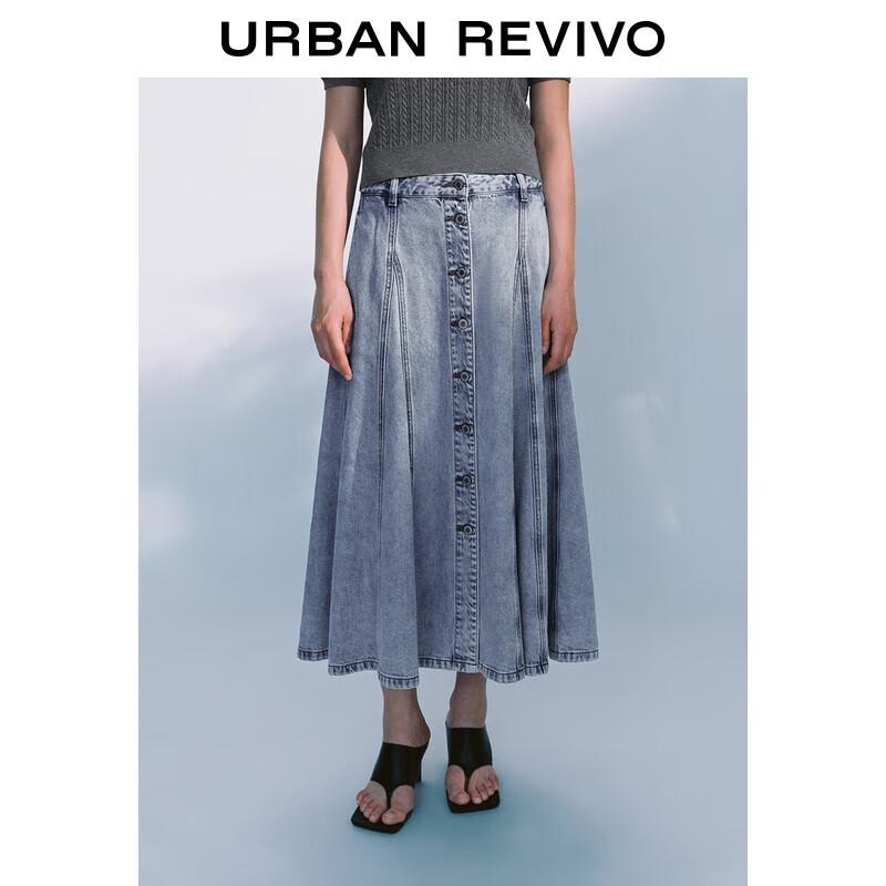 UR Women s Retro Denim Mid-length Skirt M